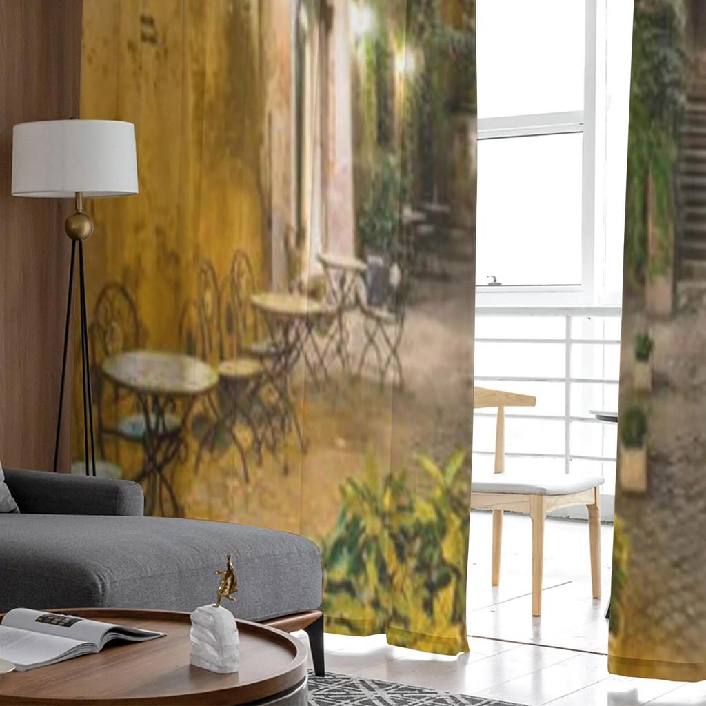 Old Courtyard Rome Italy Sheer Voile Curtains For Living Room Bedroom Window Organza Party Tulle Drapes