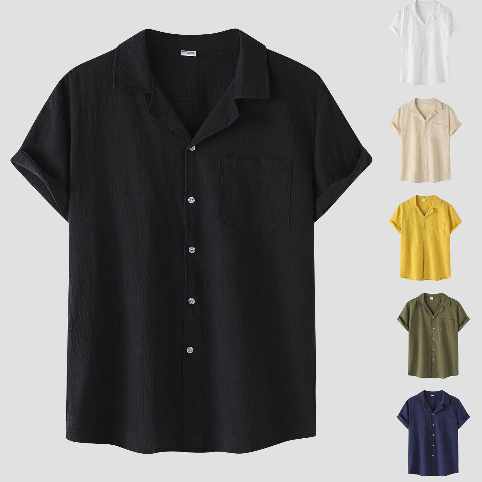 

Дизайнерские весенне-летние мужские повседневные рубашки из хлопка и льна, однотонные рубашки с длинными рукавами, свободные рубашки с воротником-стойкой