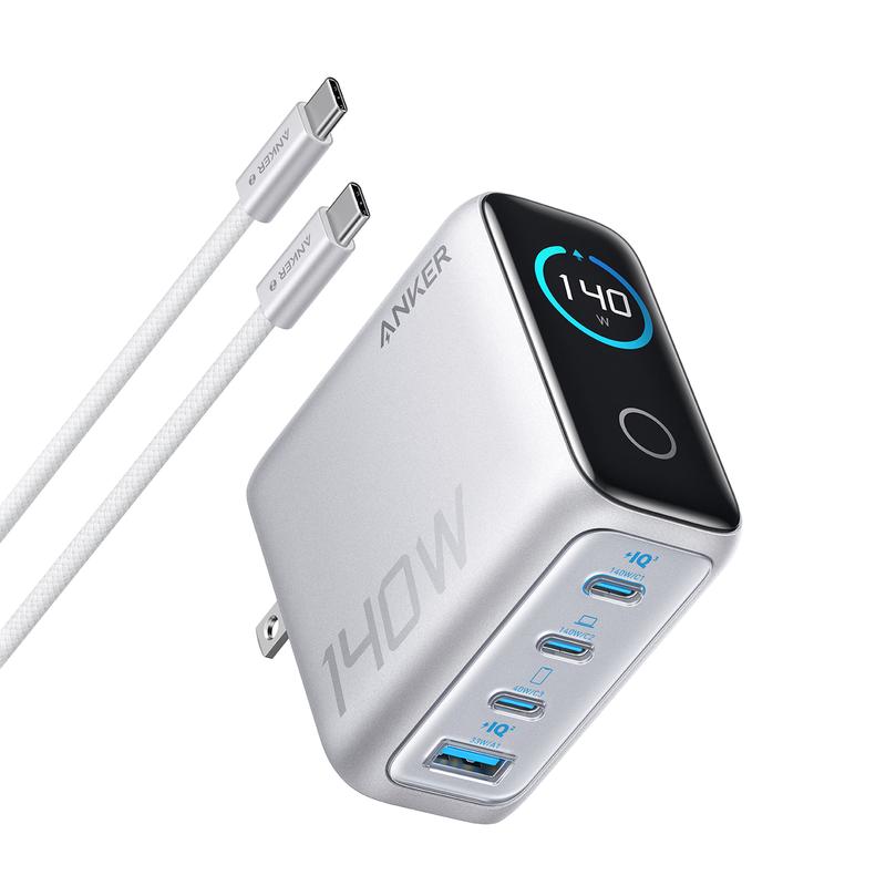 Anker 140W GaN USB-C Smart Display Multi-Port Fast Charger Set