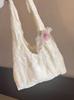 Korean Small Fresh Lace Flower Canvas Bag Women's New Large-capacity Shoulder Support Bag Commuter Armpit Bag
