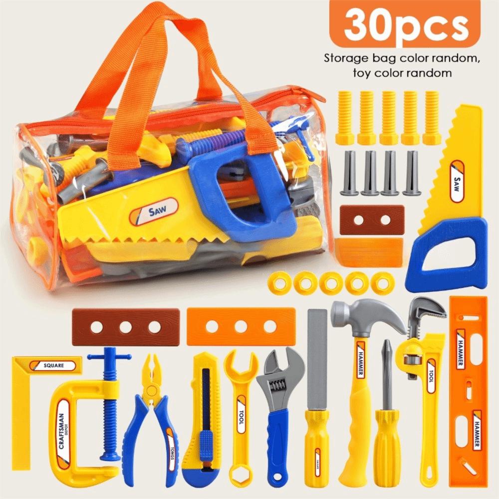 10/20/30pcs Plastic Simulation Maintenance Tool Set Simulation Hammer Safe Design Construction Toy Set Mini Size