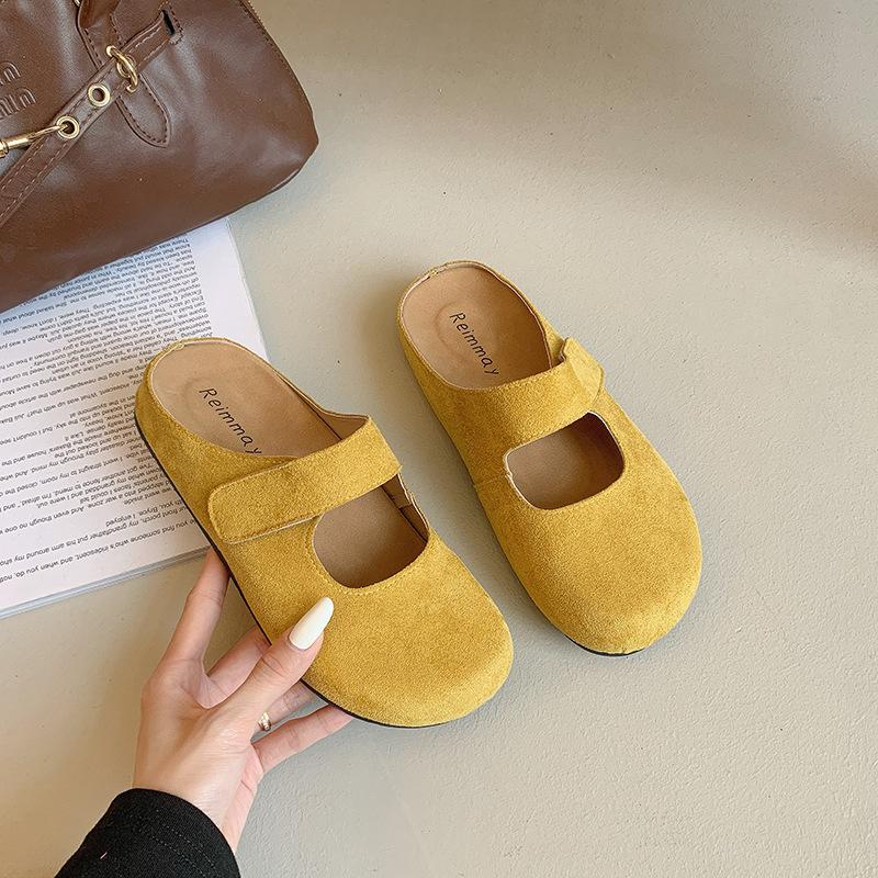 Birkenspring summer slippers female lazy one pedal 2025 new magic casual outer wear bag head half slippers female
