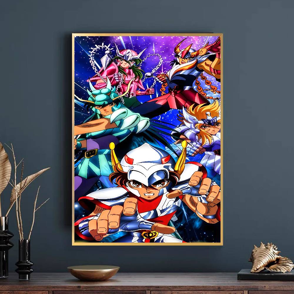 Plakat Saint Seiya Samoprzylepna Sztuka Wodoodporny Papierowy Naklejka Kawiarnia Bar Pokój w Domu Studenckim Dekoracja Ściany