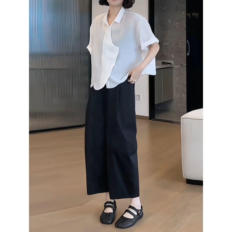 

Wide-Leg Harem Pants Women s Summer New Arrival Small Thin Baggy Pants Plus Size Ladies Slim Looking Plus Size Cropped Matchet Pants