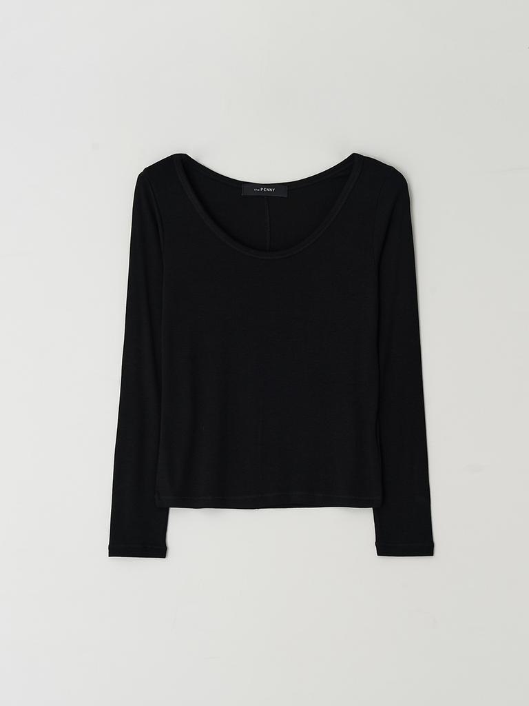 THE PENNY Back Detail Long Sleeveless T - Black