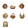 Halloween Reading Ghost Suncatcher Decoration Hanging Chair Cartoon Ghost Stained Glass 2D Flat Acrylic Wall Window Hanging Sign Ornament
