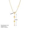 Elegant Titanium Steel Butterfly Necklace & Earring Set with Pearl Tassels - Non-Fading Stainless Steel