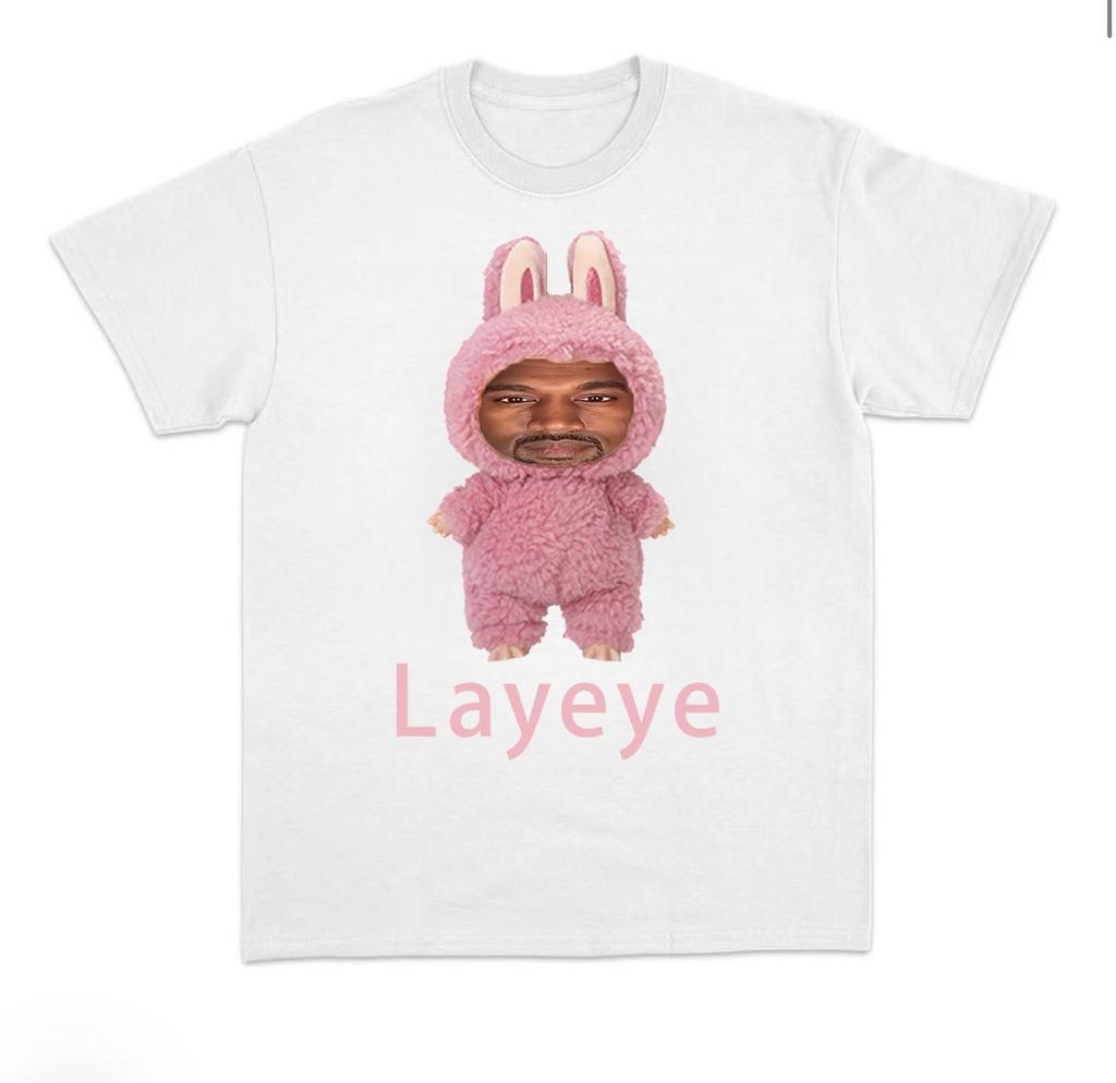 2025 Nowy Spoof Kanye Layeye T-shirt Kreatywny Krótki Rękaw Czysta Bawełna Męski Damski Casualowy T-shirt Top Chłopcy Dziewczęta Moda Męski T-shirt
