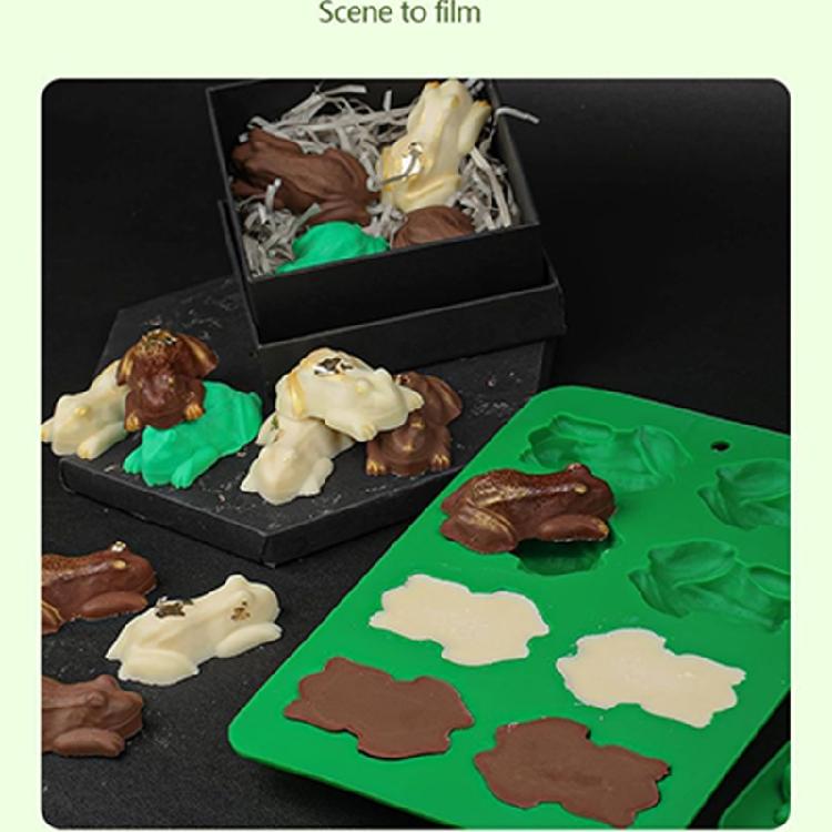 Frogs Dessert Casting Tray with 8 Detailed Cavities for Fondant Chocolate Soap Dessert and Baking Projects for Family Tables, Gift, and Crafts