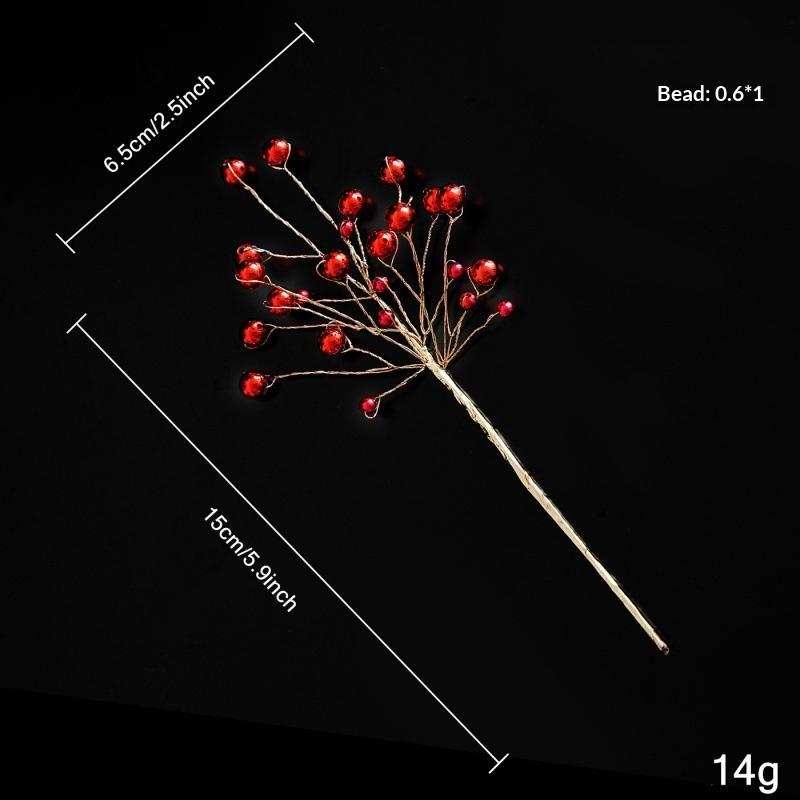 Transparent Bead Crystal Tree Branches Shape Glitter Finish Christmas Tree Ornament Sparkling Effect Lifelike Style