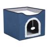 Foldable Cat House 2 Layer Collapsible Kitten House Multifunctional Cat Cave Bed Soft Cat Scratcher