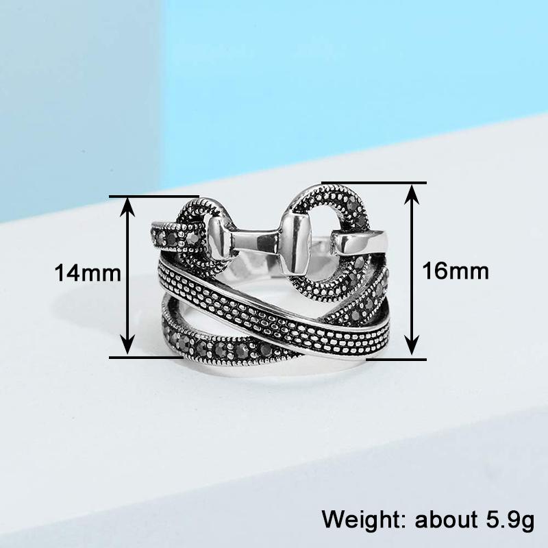 CAOSHI Vintage Gold Color/Bliack Color Rings for Women Newly Designed Geometric Finger Accessories Personalized Party Jewelry