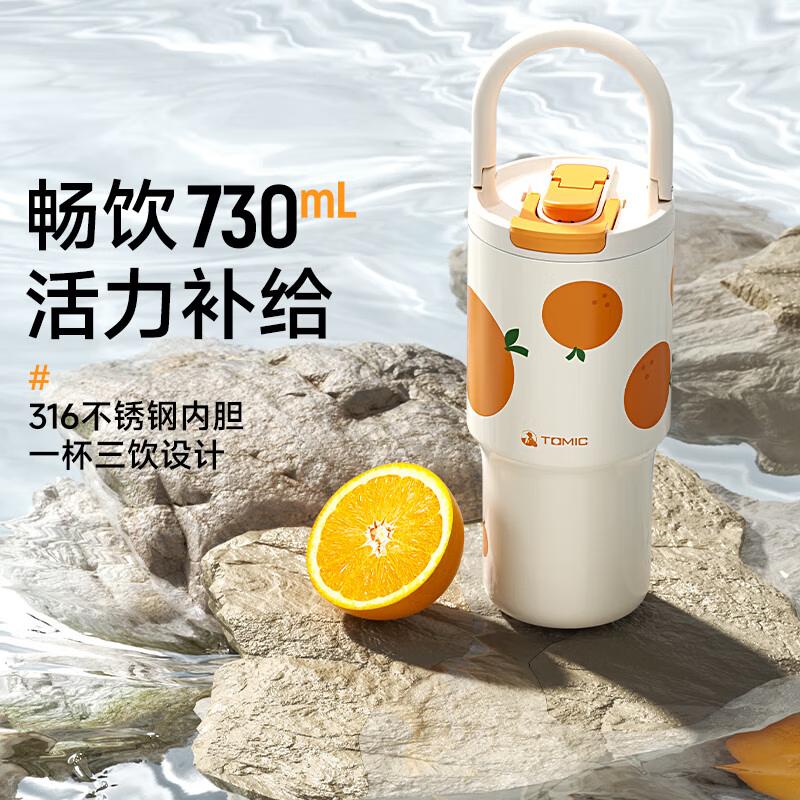 TOMIC Large Capacity 316L Stainless Steel Insulated Straw Tumbler 730ML