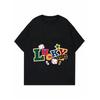 Lucky Vibes T Shirt Black Colorful Dice Star And Money Symbols Print Casual Wear For Women Party Outfit
