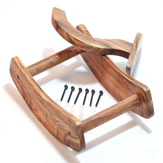 Držák na kytaru na stěnu Držák na kytaru na nástěnný dřevěný závěsný držák Basový držák s držákem trsátka,