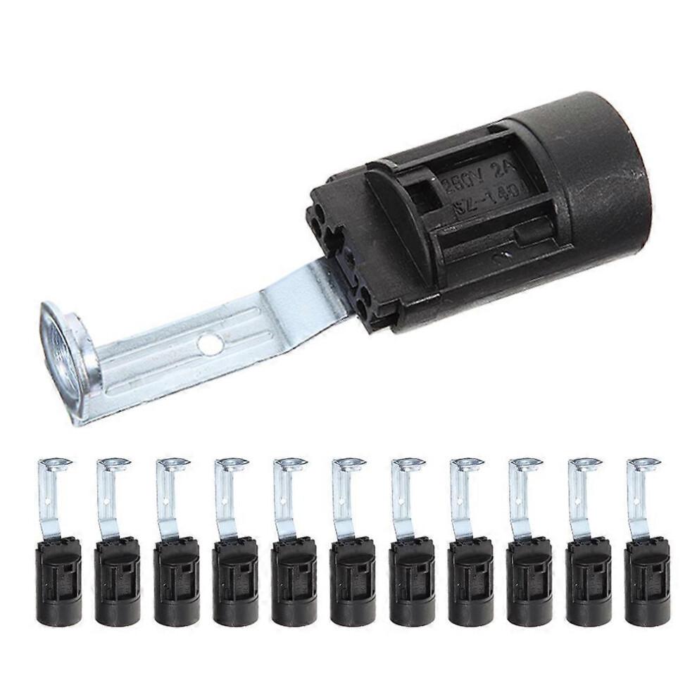 12Pcs E14 Lamp Socket Holder for Screw in Light Bulbs Black Material