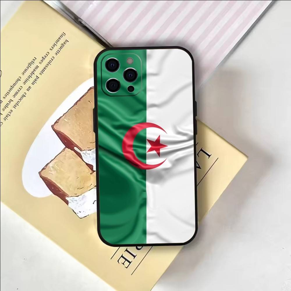 Flag of Algeria Phone Case For iPhone 17, 16,15,14,13,12,11 Plus,Pro Max, Others Soft Black Cover