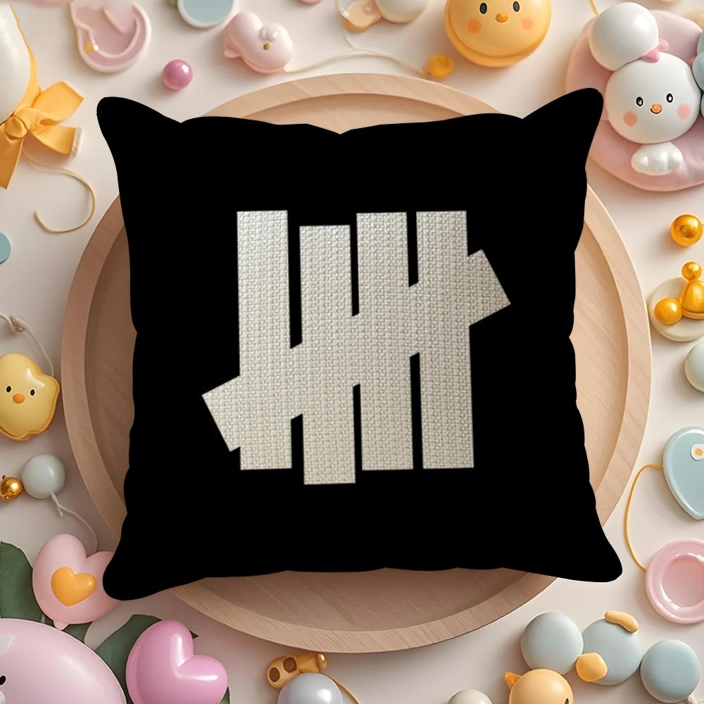 U-Undefeated Trend Cushion Cover Natural Linen Organic Fabric Double-Sided Printing Sofa Home Decor Gift Pillow Case
