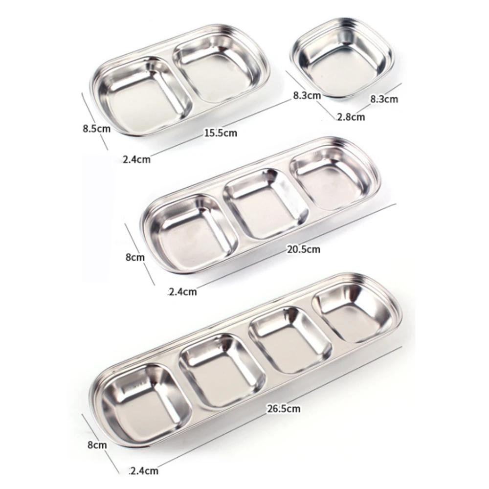 304 Stainless Steel Pepper Roast Meat Sauce Dishes Wasabi Bowl Separate Sushi Vinegar Soy Plates Tableware Food Seasoning Tray
