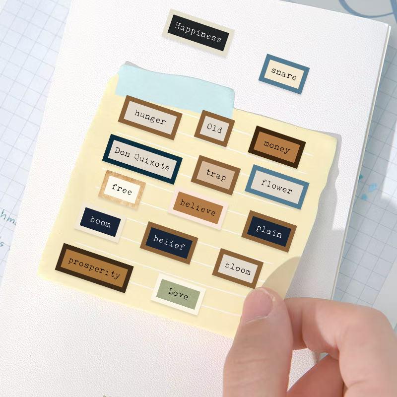 8 Retro English Collage INS Wind Waterproof Diary Handbook Gu Card Stickers DIY Decorative Stickers Stickers