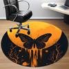 1pc Butterfly Moon Office Round Area Rug,  Mat Suitable For Office, Under Office Chairs Bedroom Living Room Home Decor, Room Deco