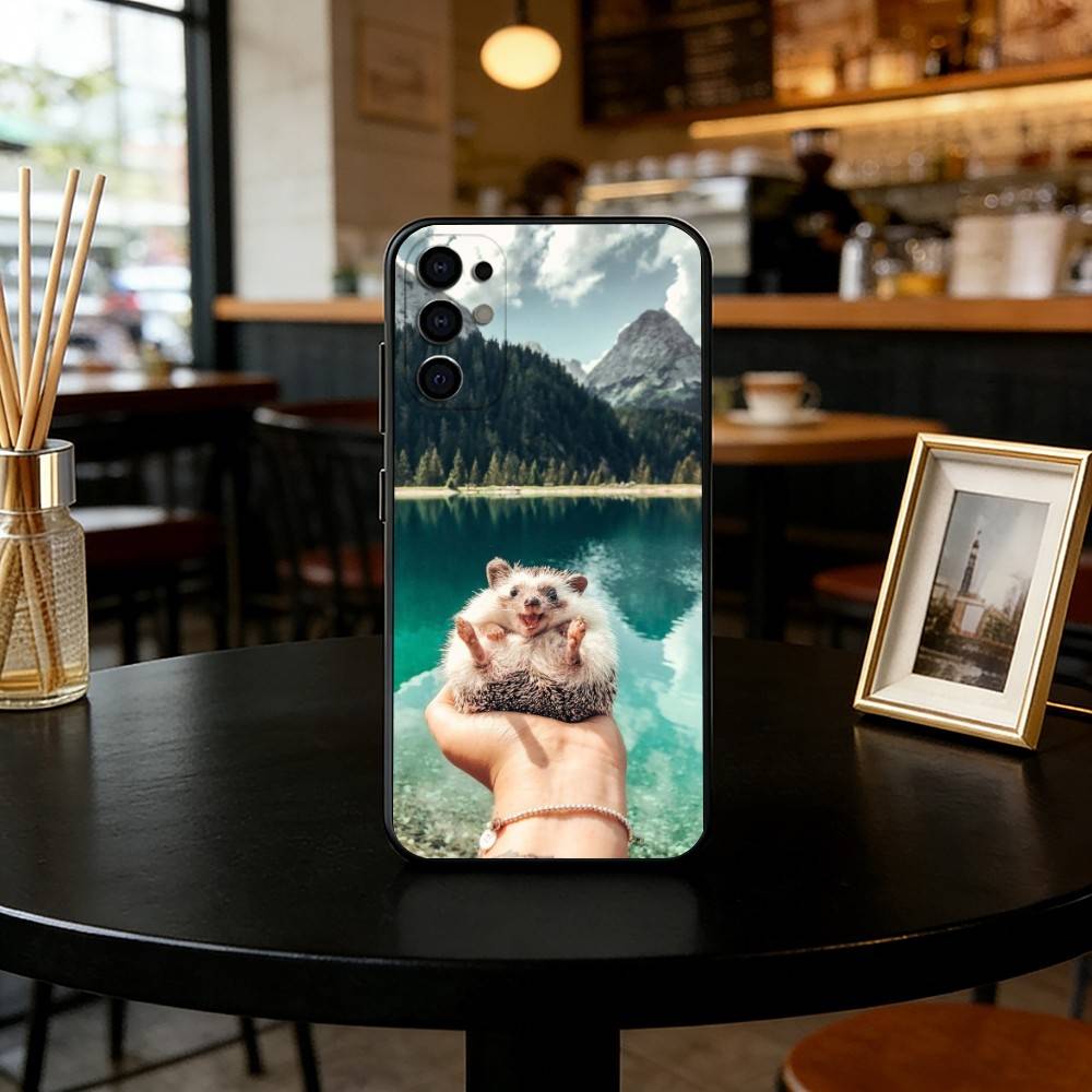 

Милый ежик Чехол для телефона Для Samsung S25, S24, S21, S22, S23, S30, Ultra, S20, Plus, Fe, Lite, Note, 10, Черный Чехол Samsung S30plus5G