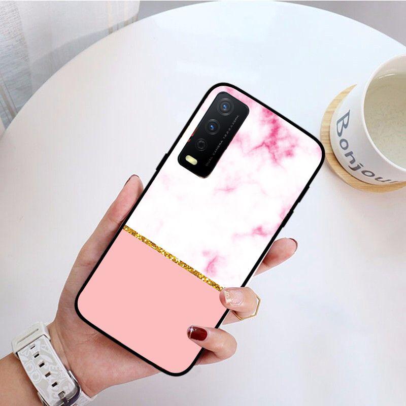 Fashion Geometric Splice Pattern Marble Phone Cover For Vivo Y31 Y30 Y33S Y11S Y12S Y17 Y20 Y21S Y1S Y53S Y15 Y19 Y91C V23 Cases