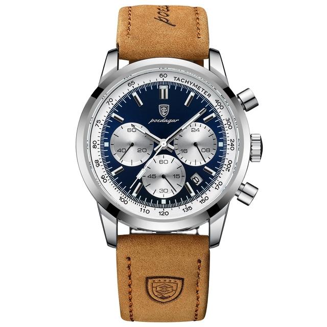 POEDAGAR 921 Luxury Casual Man Watches High Quality Waterproof Chronograph Luminous Hands Clock Men's Quartz Wristwatch for Men