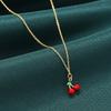 Fruit Cherry Cherry Pendant Necklace Femininity Sweet Oil Dripping Collarbone Chain Vl635