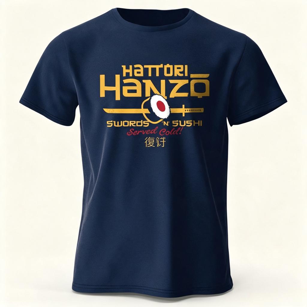 Unisex Cotton T-shirt Hattori Hanzo Printed Men's T-Shirt Cotton Anime Fashion Graphic Tees for Men's and Women's Tops Streetwear Cult Unisex,gift,Top