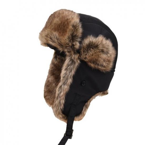 Men Aviator Trapper Hat Warm Cap Faux Fur Ski Ushanka Beanie Ear Flaps Winter