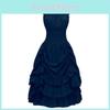 Medieval Inspired European Ruffle Edge Dress For Cosplay And Halloween Party