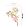Versatile Crystal Flower Brooch Adjustable Fastener Stylish Corsage Pin Accessory For Formal Wear Casual Outfits