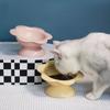 Creative Pet High Foot Bowl Ceramic Pet Drinking Feeder Anti Knock Cat Bowl  Neck Protection