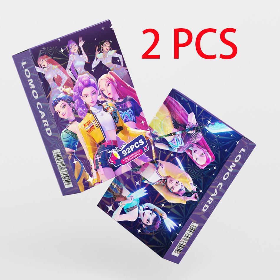 92 Piece Set Kpop Devil Hunter Card Anime Saja Huntrix Kids Party Cosplay Gaming Card Collect Sticker Cartoon Anim Stickers Gift