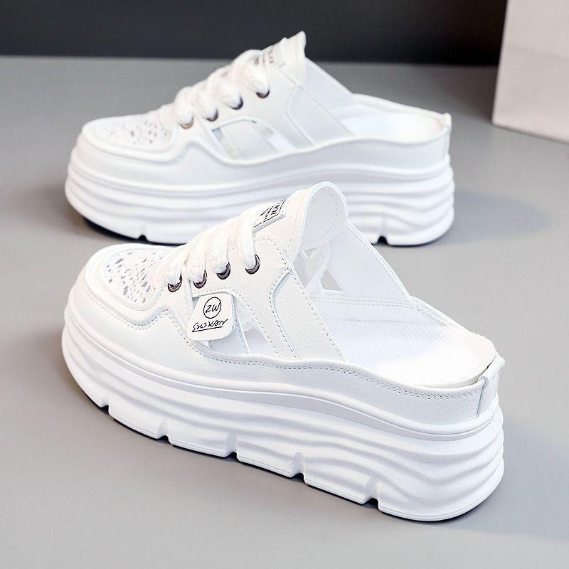 Plateauschuhe Damen Sommer Sandalen mit dicker Sohle Damen Casual Sport Closed Toe Halbhohe Sandalen Schuhe Sandalias Mujer Verano