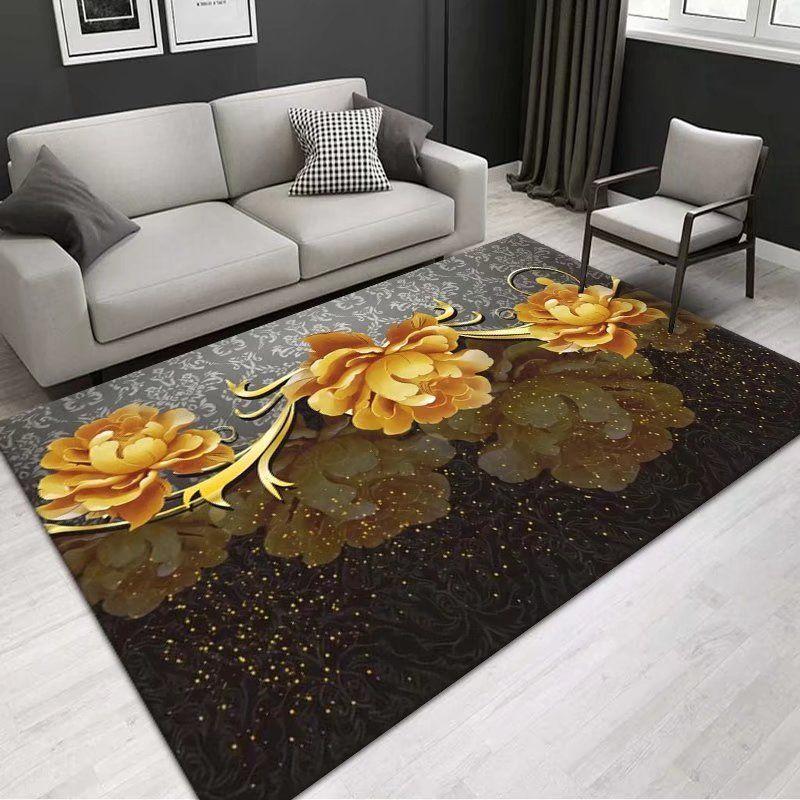 

3D цветочный ковер для дома, гостиной, спальни, дивана, коврика, декоративный коврик, нескользящий коврик 80*100cm