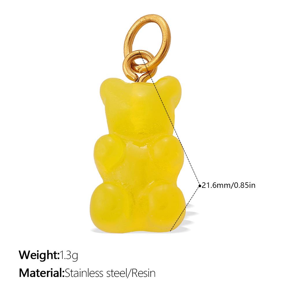 Colorful Creative Resin Diy Bear Pendant Does Not Fade, Personalized Versatile Dopamine Pendant Accessories