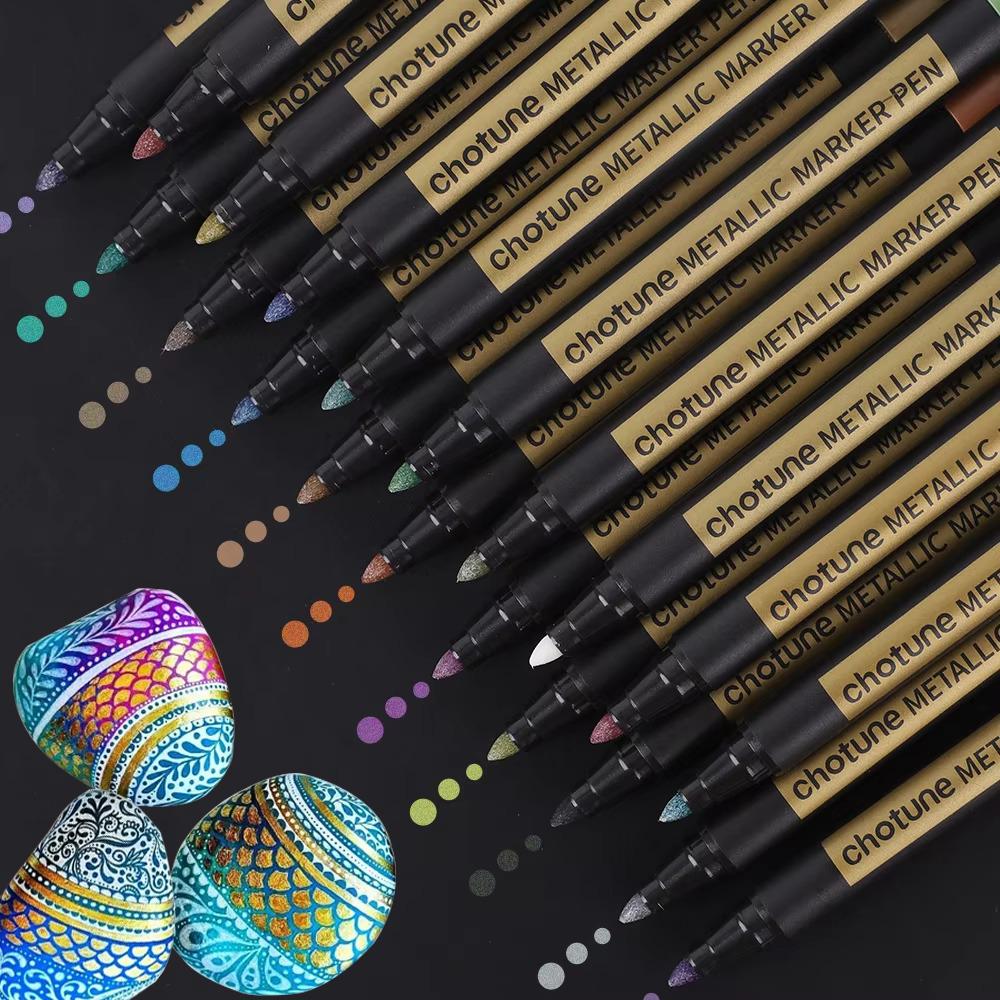 Colorful 20 Colors Permanent Metallic Paint Marker Waterproof Markers Tire Tread Rubber Fabric Paint Metal Paint Marker Pens