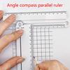 1pcs Simple Style Folding Ruler Protractor Multifunctional Measuring Ruler Student Stationery Drawing Tool Supplies