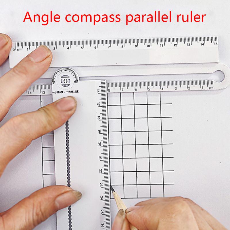1pcs Simple Style 30cm Transparent Rectangle Ruler Protractor Student Stationery Drawing Tool