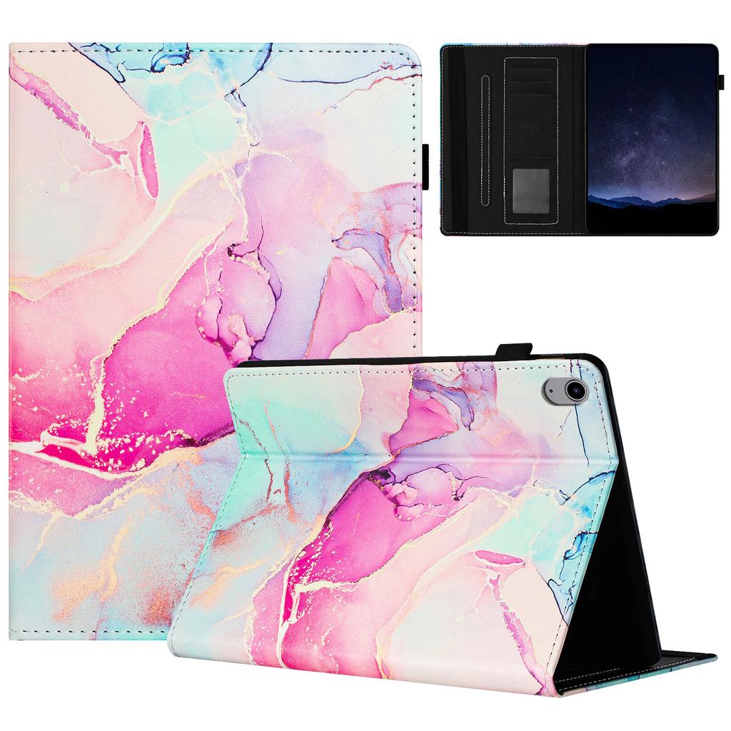 For iPad (2025)/10.9 (2022) Case Marble Pattern Leather Stand Cover with Auto Wake/Sleep
