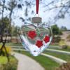 Heart-Shaped Hummingbird Feeder Outdoor Hanging Plastic Feeder Jar with Flower Feeding Ports