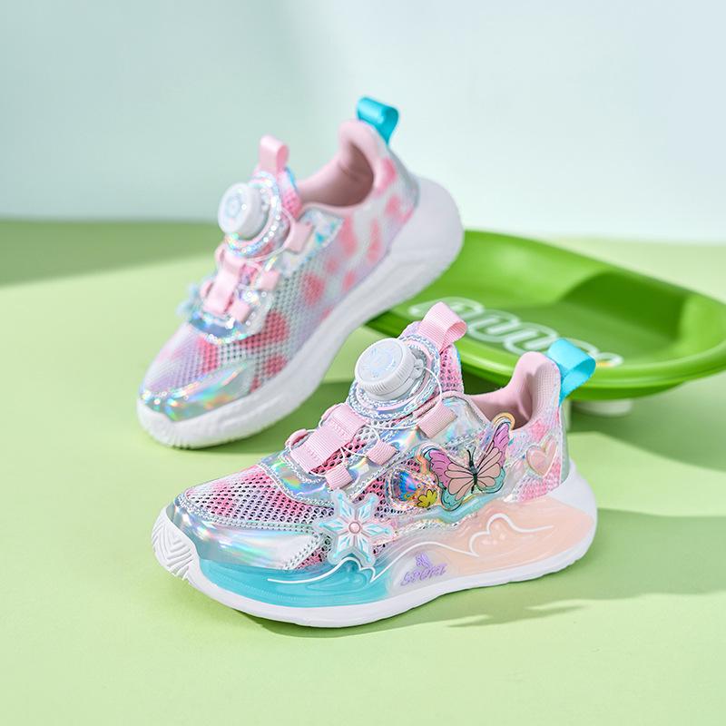2026 summer new girls' sports shoes mesh breathable windmill middle and older children's sports shoes