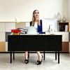 Table Privacy Screen with Hook And Loop Design Panel Durable Oxford Cable Management Organizer for Workspace Organization And Privacy Panel