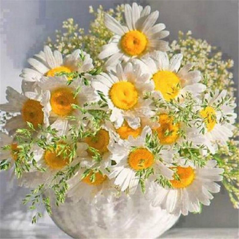 Huacan DIY 5D-Diamantgemälde, Blumen, Teilbohrer, Kreuzstich, Handarbeiten, Basteln