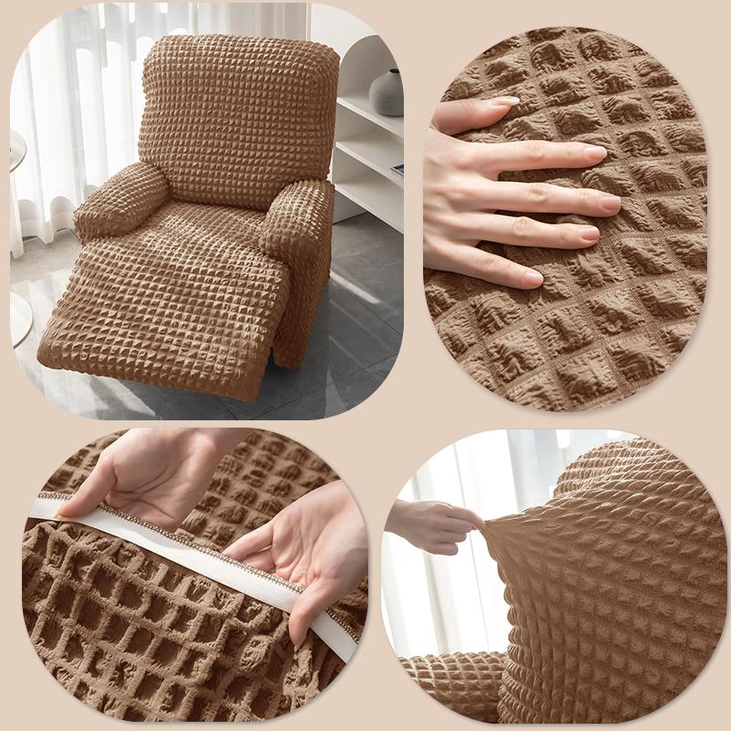 Gekräuselter Seersucker-Liegesofabezug, geteilter Stil, Sofabezug für Wohnzimmer, elastischer Lazy Boy-Stuhlbezug, Sesselbezug