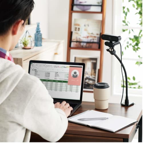 ELECOM WEB camera arm clip stand GoPro adapter included Black UCAM-DSCLP30BK