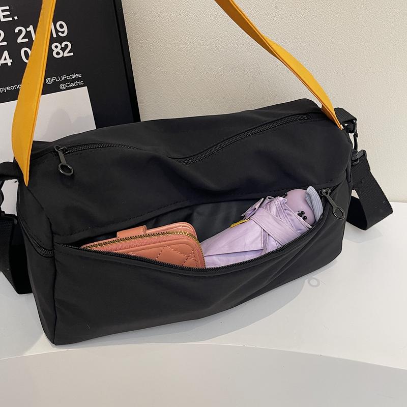 Sports Style Large Capacity Fitness Bag Contrast Color Design Shoulder Crossbody Bag Pillow Bag