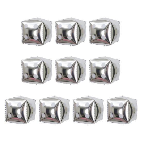 10Pcs Funny Cube Dice Balloon Metallic Leakproof Thicker Baby Shower Birthday Wedding Theme Party Decoration Aluminum Film Balloon Kit